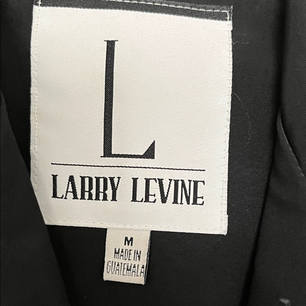 Larry Levine Black Trench Coat - Picture 2 of 3